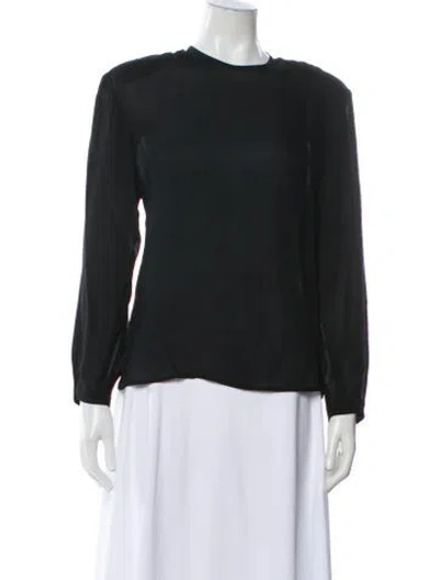 Pre-owned Henri Bendel Vintage Silk Blouse In Black
