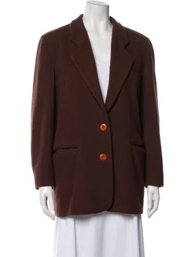 Pre-owned Henri Bendel Vintage Wool Blazer In Brown