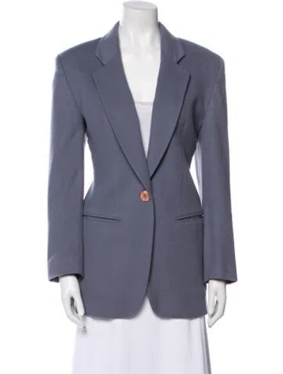 Pre-owned Henri Bendel Vintage Wool Blazer In Gray