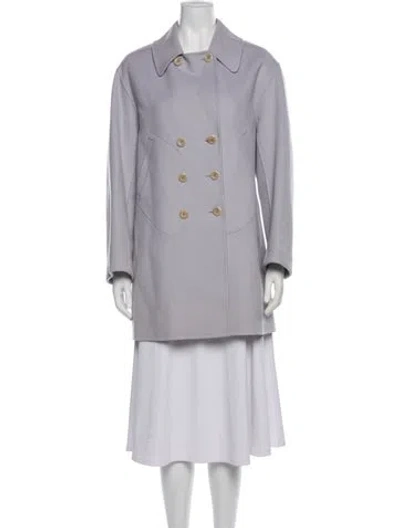 Pre-owned Henri Bendel Vintage Wool Trench Coat In Gray