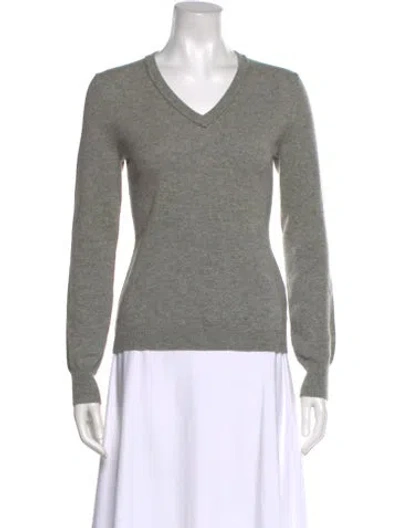 Pre-owned Henri Bendel V-neck Sweater In Gray