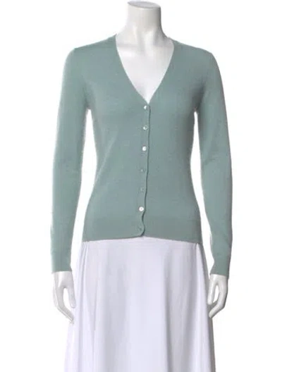 Pre-owned Henri Bendel V-neck Sweater In Green
