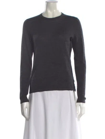 Pre-owned Henri Bendel Wool Crew Neck Sweater In Gray