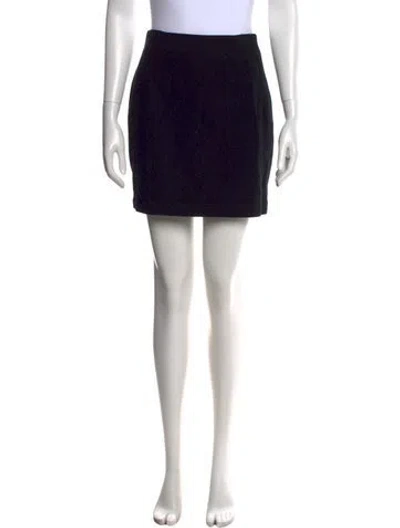 Pre-owned Henri Bendel Wool Mini Skirt In Black