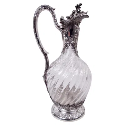 Pre-owned Henri Soufflot 1 Antique French Belle Epoque Classical Silver & Crystal Decanter