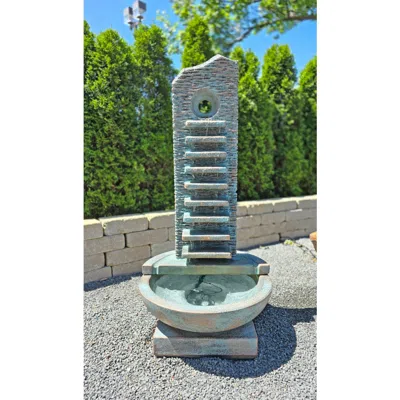Henri Studio Matrix 49 1/2" High Bronze Patina Outdoor Led Fountain - Made To Order