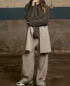 Henriette Steffensen Colorblock Cardigan Jacket In Bark Sand In Brown