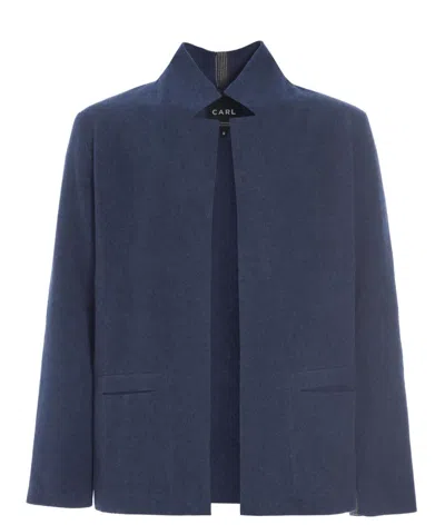 Henriette Steffensen Men's Fleece Cardigan In Denim In Blue