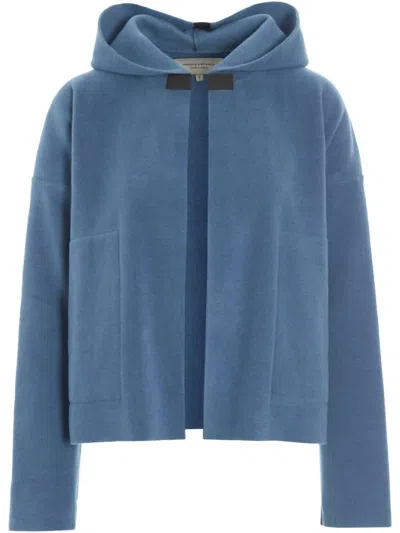 Henriette Steffensen Women's Sporty Cardigan In Dusty Blue In Animal Print
