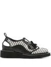 Henrik Vibskov 40mm Riviera Striped Interwoven Sandals In 黑色