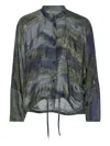 Henrik Vibskov Abstract-print Drawstring Top In Gray