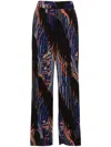 Henrik Vibskov Abstract-print Plissé Straight Trousers In Blue