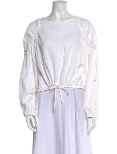 Pre-owned Henrik Vibskov Bateau Neckline Long Sleeve Sweatshirt In White