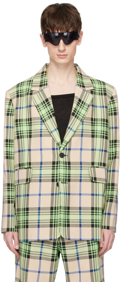 Henrik Vibskov Beige & Green Note Blazer In Mint Beige