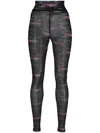 Henrik Vibskov Bird-print Semi-sheer Mesh Leggings In Schwarz