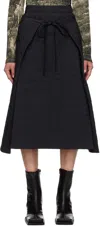 Henrik Vibskov Black Bind Midi Skirt In Black