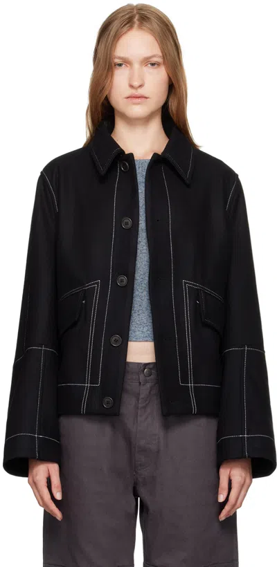 Henrik Vibskov Dusk Felted Wool Jacket In Black