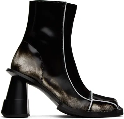 Henrik Vibskov Black Elle Driver Boots In White Brush Off