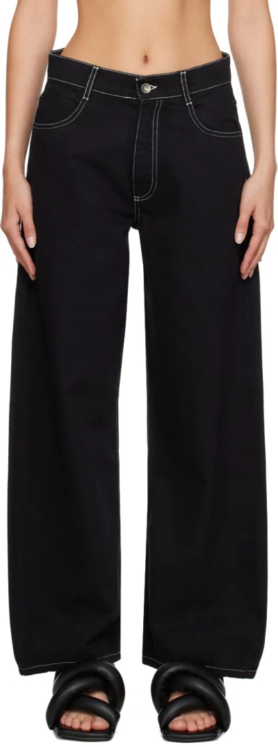 Henrik Vibskov Pipette Wide-leg Jeans In Caviar