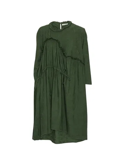 Henrik Vibskov Bon Chalant Gathered-panel Midi Dress In Green