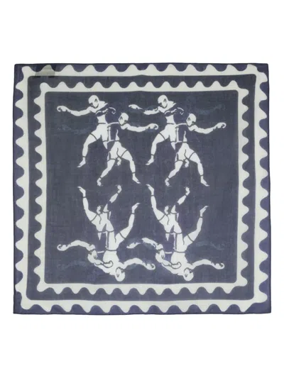 Henrik Vibskov Boxing-print Squared Scarf In White
