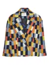 Henrik Vibskov Brushed Square-pattern Jacket In Black