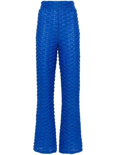 Henrik Vibskov Bubble Wrap High-waist Bootcut Trousers In Blue