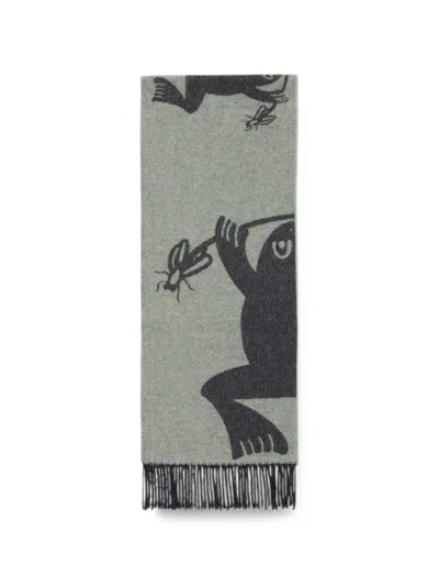 Henrik Vibskov Bug Press Jacquard-knit Scarf In Gray