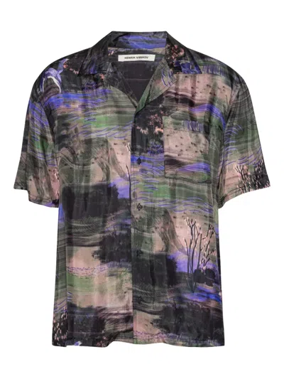 Henrik Vibskov Hemd Mit Grafischem Print In Green