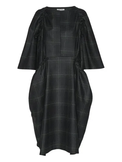 Henrik Vibskov Checked Midi Dress In Black