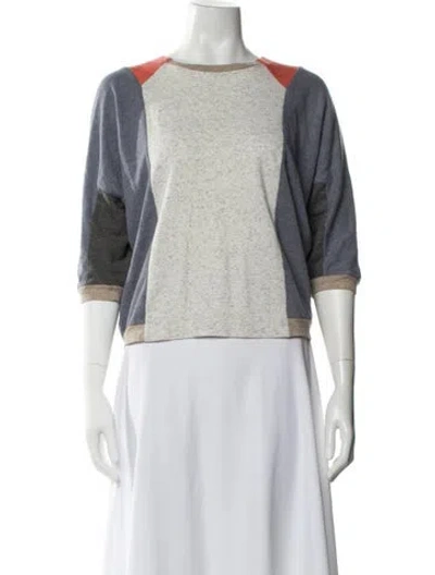 Pre-owned Henrik Vibskov Colorblock Pattern Crew Neck Top In White