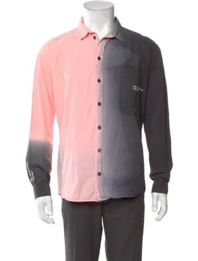 Pre-owned Henrik Vibskov Colorblock Pattern Long Sleeve Tuxedo Shirt In Gray
