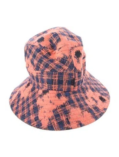 Pre-owned Henrik Vibskov Cotton Blend Pattern Print Bucket Hat In Orange