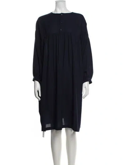 Pre-owned Henrik Vibskov Crew Neck Knee-length Dress In Blue