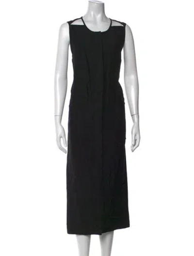 Pre-owned Henrik Vibskov Crew Neck Long Dress In Black