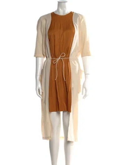 Pre-owned Henrik Vibskov Crew Neck Long Dress In Neutral