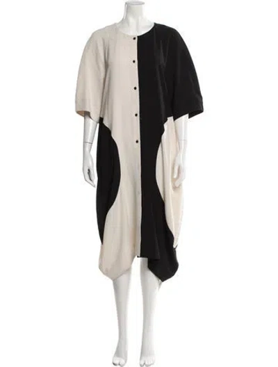 Pre-owned Henrik Vibskov Crew Neck Midi Length Dress In Black