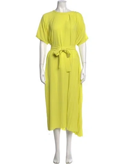 Pre-owned Henrik Vibskov Crew Neck Midi Length Dress In Yellow