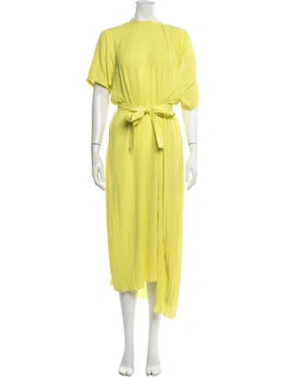 Pre-owned Henrik Vibskov Crew Neck Midi Length Dress In Yellow