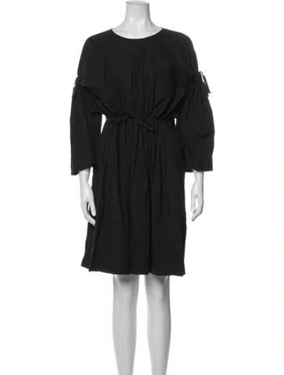 Pre-owned Henrik Vibskov Crew Neck Mini Dress In Black/blue
