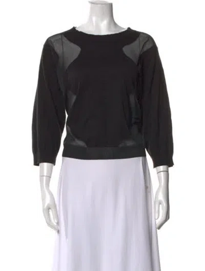Pre-owned Henrik Vibskov Crew Neck Three-quarter Sleeve Top In Black