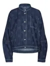 Henrik Vibskov Dart Needle-punch Dots Denim Jacket In Blue