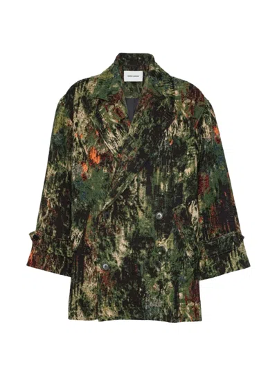 Henrik Vibskov Dimout Jacquard Coat In Multi