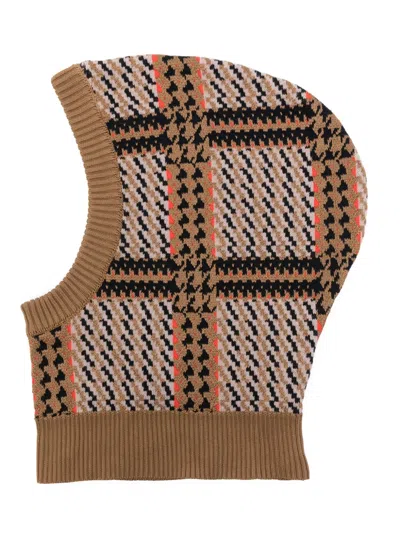 Henrik Vibskov Dusk Checked Balaclava In Brown