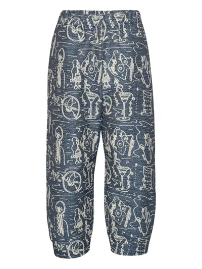 Henrik Vibskov Eclipse Printed Trousers In Blue