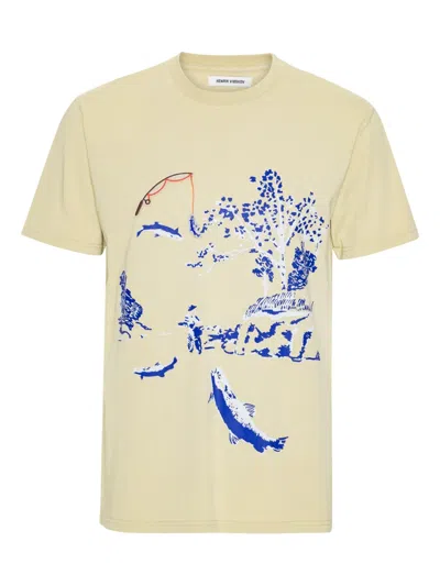 Henrik Vibskov Fishing-scene Print T-shirt In Neutral