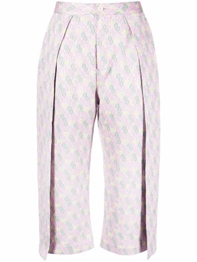 Henrik Vibskov Flip Floral-jacquard Trousers In Pink