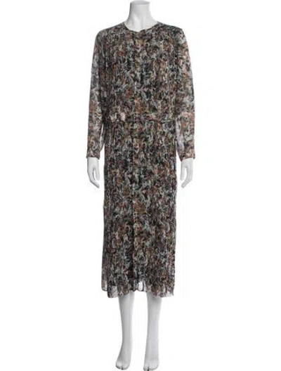 Pre-owned Henrik Vibskov Floral Print Long Dress In Black