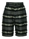 Henrik Vibskov Frayed Check-pattern Shorts In Black