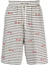 Henrik Vibskov Fringy Striped Shorts In Neutrals